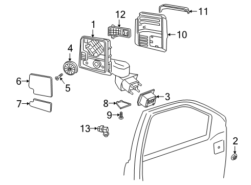 2021 Chevy Silverado 1500 Outside Mirrors Diagram 5 - Thumbnail