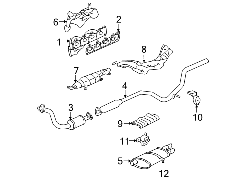 2002 Chevy Cavalier Exhaust Components Diagram 1 - Thumbnail