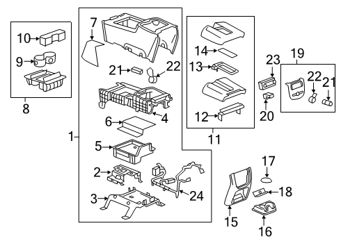 2011 GMC Sierra 2500 HD Center Console Diagram 1 - Thumbnail