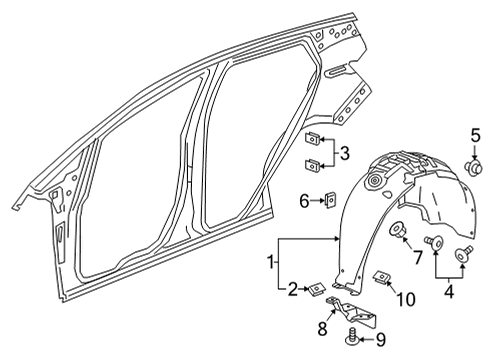 2022 Chevy Bolt EUV Quarter Panel & Components Diagram