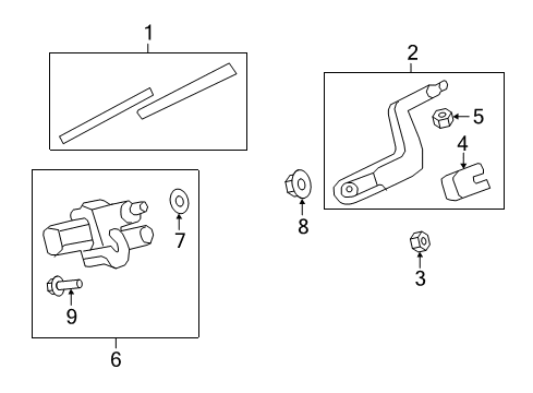 2008 GMC Acadia Wiper & Washer Components Diagram 1 - Thumbnail