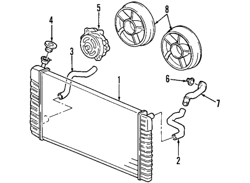 1997 Chevy Venture Cooling System, Radiator, Water Pump, Cooling Fan Diagram 2 - Thumbnail