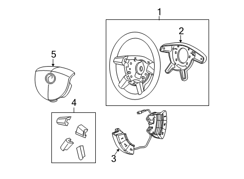 2004 Pontiac GTO Steering Wheel Assembly Diagram for 92110120