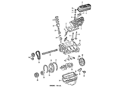 1991 GMC C2500 Engine Parts & Mounts, Timing, Lubrication System Diagram 2 - Thumbnail