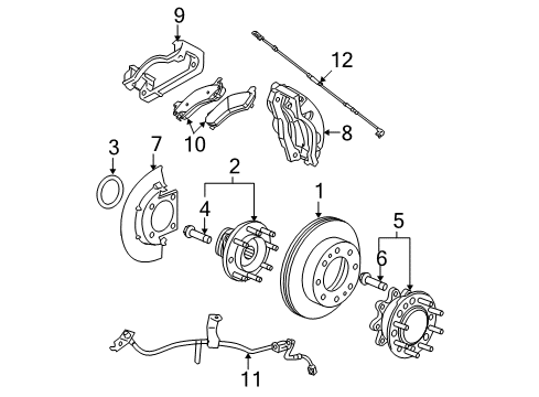 2007 GMC Sierra 2500 HD Electronic Brake Control Module Kit Diagram for 15905737