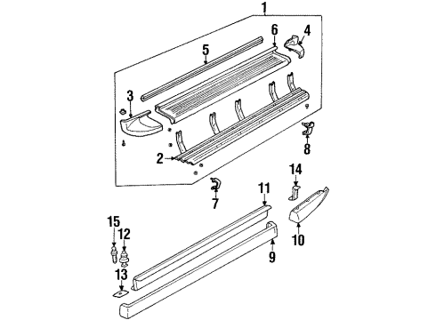 1996 Chevy Tahoe Exterior Trim - Pillars, Rocker & Floor Diagram 2 - Thumbnail