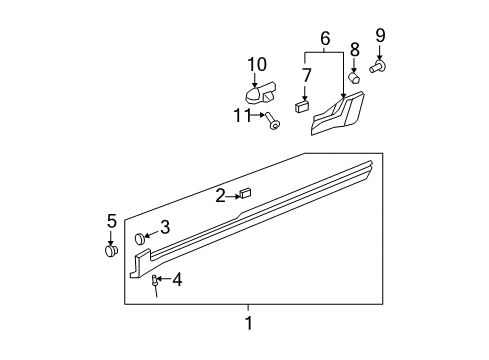 2010 GMC Acadia Exterior Trim - Pillars, Rocker & Floor Diagram