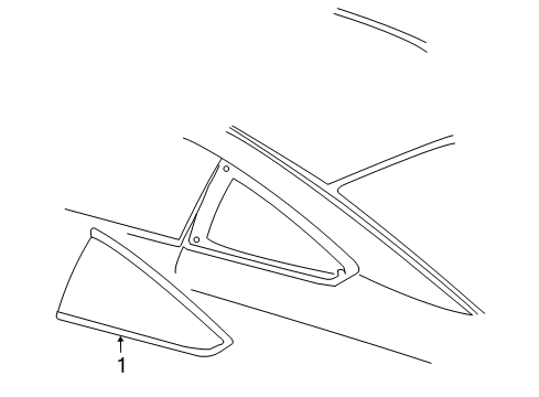 2008 Pontiac G6 Quarter Panel - Glass & Hardware Diagram