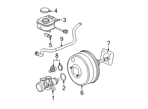 2003 Saturn Ion Gasket, Brake Master Cylinder (Service) Diagram for 22667559