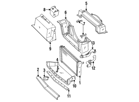 1988 Chevy Corvette Radiator Inlet Upper Hose Diagram for 10135650