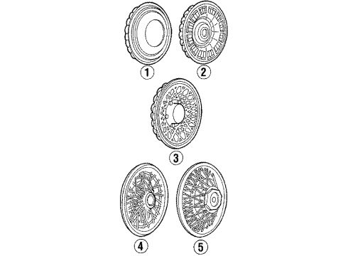 1989 Chevy Caprice Wheel Trim Cover Assembly Diagram for 463226