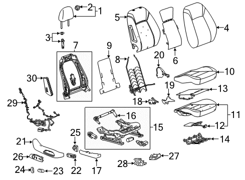 2019 Buick Regal Sportback Passenger Seat Components Diagram 3 - Thumbnail