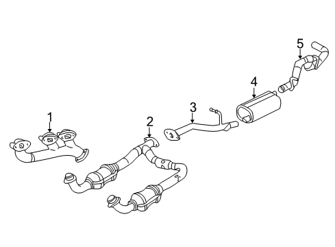 2000 Chevy Silverado 1500 Exhaust Components, Exhaust Manifold Diagram 1 - Thumbnail