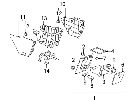 2005 Buick Terraza Front Console Diagram