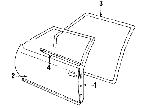 1996 Buick Century Front Door, Body Diagram