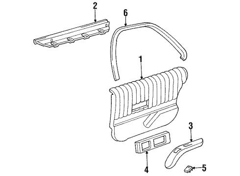 1994 Chevy Lumina MOLDING, Rear Door Belt Trim Finish & Window Garnish Diagram for 10226093