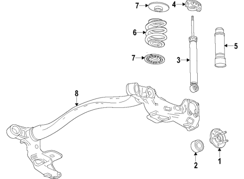 2020 Chevy Trax Rear Axle, Suspension Components Diagram