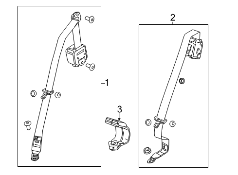 2019 Chevy Trax Retractor Assembly, R/Seat Belt *Black Diagram for 42629229