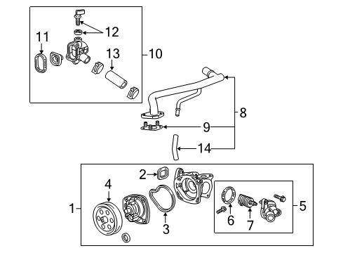 2017 Cadillac CT6 Pulley Assembly, Water Pump Diagram for 12662711