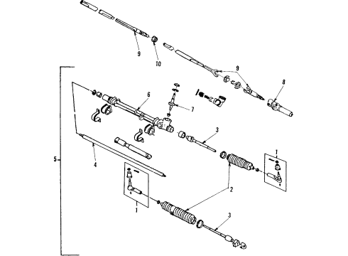 1984 Pontiac Fiero Steering Column & Wheel, Steering Gear & Linkage Diagram 1 - Thumbnail