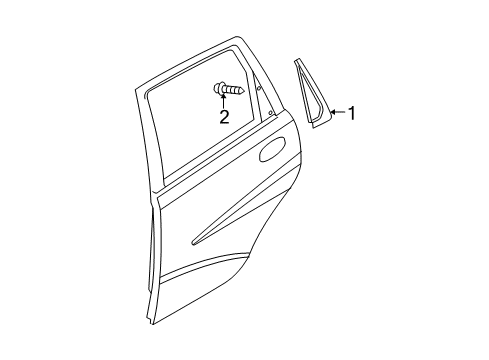 2004 Chevy Aveo Exterior Trim - Rear Door Diagram