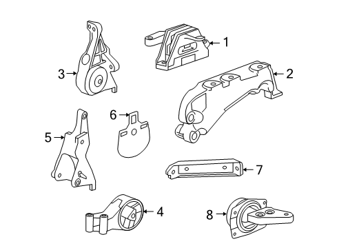 2013 Buick Regal Engine & Trans Mounting Diagram 2 - Thumbnail