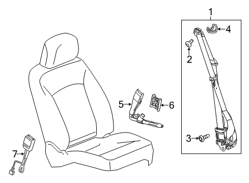 2018 Cadillac ATS Bezel, Front Seat Belt Opening *Platinum Diagram for 23308516