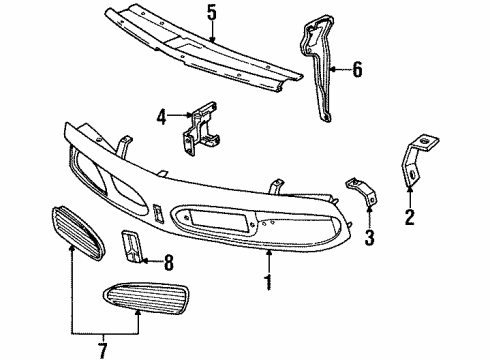 1996 Oldsmobile 88 Brace, Front End Sheet Metal Cr Diagram for 25554057