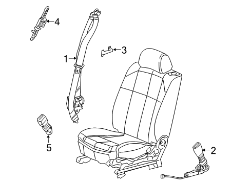 2007 Cadillac STS Belt,Passenger Seat(Buckle Side) Diagram for 10367765