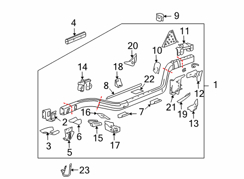 2007 Saturn Sky Frame & Components Diagram