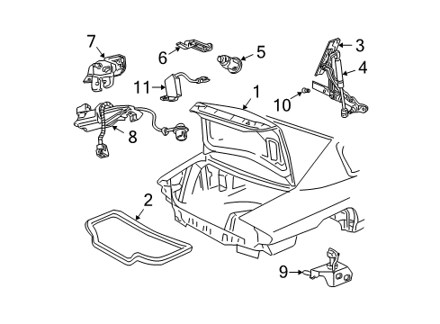 1999 Buick Regal Trunk, Body Diagram