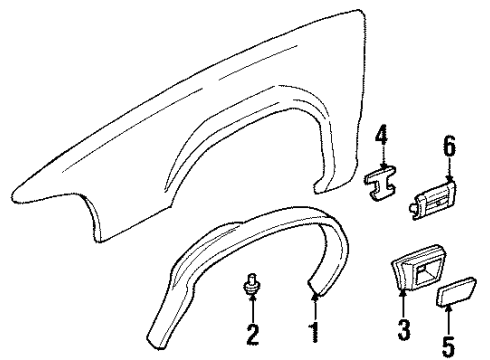 1997 Buick LeSabre Exterior Trim - Fender Diagram