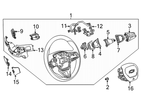 2021 Chevy Trailblazer Wheel Assembly, Strg *Jet Black Diagram for 60004707