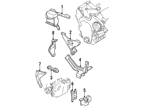 1995 Buick Skylark Engine & Trans Mounting Diagram