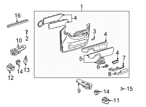 1997 Pontiac Trans Sport Panel Asm,Front Side Door Trim <Use 1C5M*Neutral Diagram for 88981819