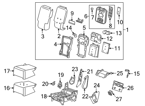 2020 GMC Sierra 1500 Front Seat Components Diagram 2 - Thumbnail