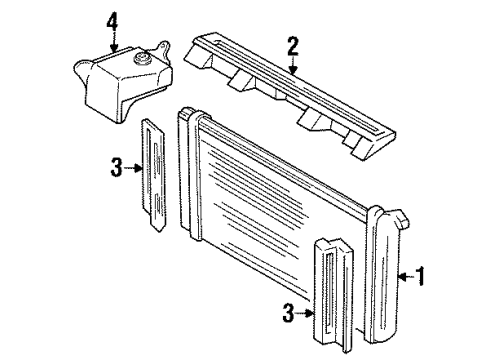 1994 Buick Park Avenue Radiator & Components Diagram