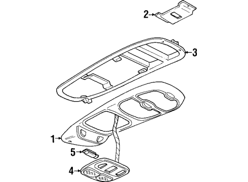 1998 Pontiac Grand Prix Bracket, Roof Console Diagram for 10269819