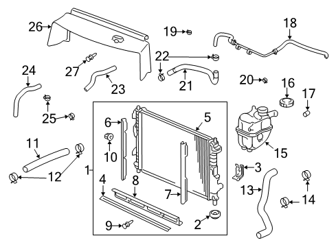 2003 Saturn Vue Radiator & Components Diagram