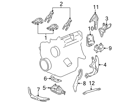 2007 Buick Rendezvous Engine & Trans Mounting Diagram