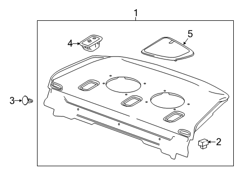 2017 Chevy Cruze Grille, Radio Rear Speaker *Dark Atmospher Diagram for 13437055