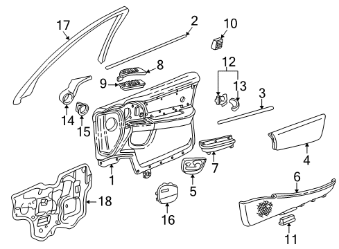 1999 Buick Park Avenue Inlet,Front Side Door Defogger Duct Bezel, Left Diagram for 12372498