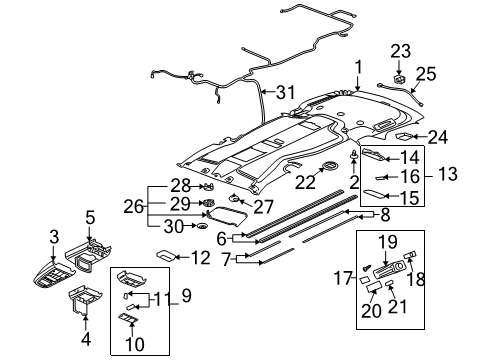 2006 Chevy Uplander Interior Trim - Roof Diagram 1 - Thumbnail