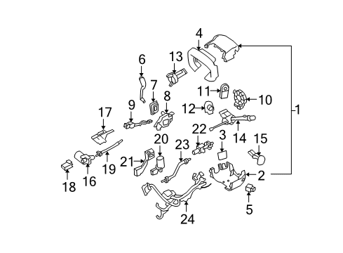 2006 Cadillac DTS Bracket,Steering Column Tilt Wheel Actuator Diagram for 15231659