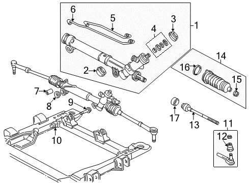 2005 Chevy Monte Carlo Gear Kit,Steering (Remanufacture) Diagram for 19330475