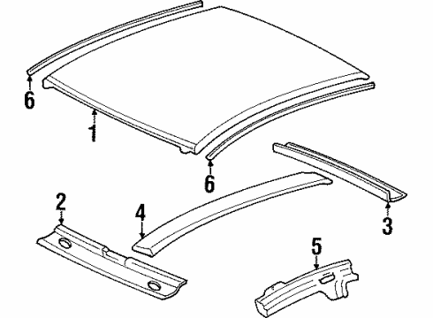 2003 Pontiac Grand Prix Roof & Components, Exterior Trim, Body Diagram