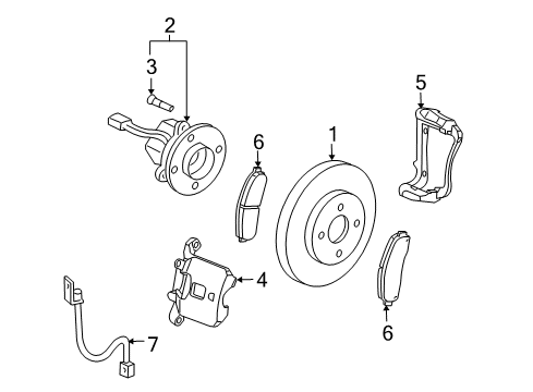 2008 Chevy Cobalt Brake Components, Brakes Diagram 1 - Thumbnail