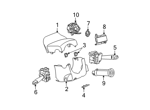 2007 Saturn Ion Shroud, Switches & Levers Diagram 2 - Thumbnail