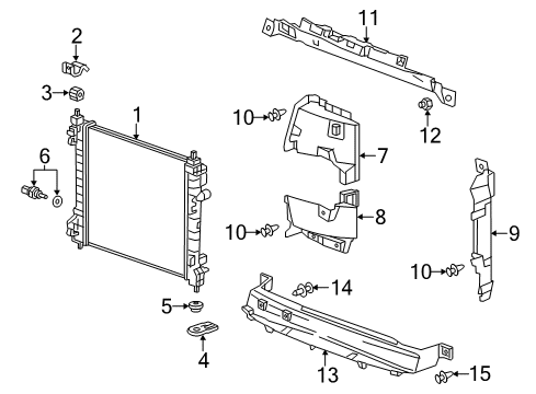 2013 Chevy Spark Baffle Assembly, Radiator Air Upper Diagram for 94551790