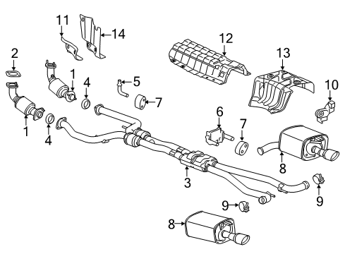 2017 Chevy SS Exhaust Components Diagram